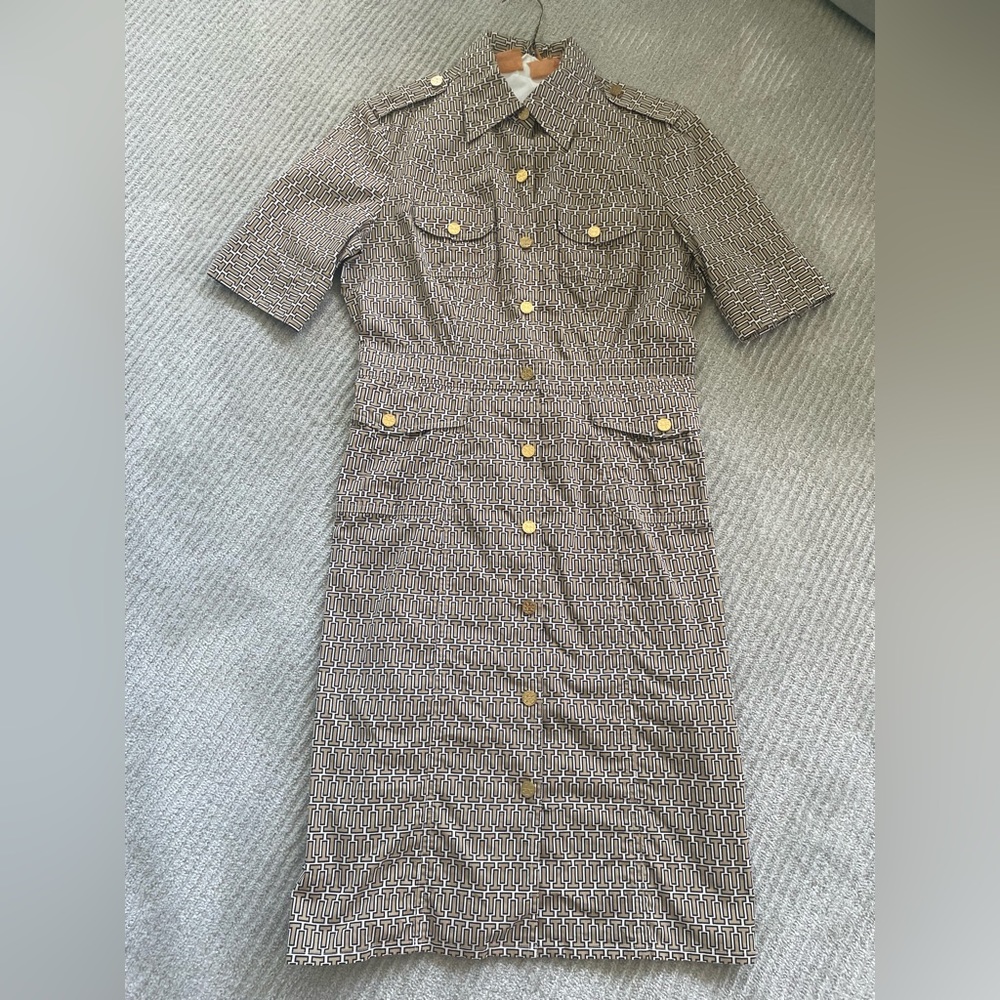 Tory Burch Dress: logo Tory Burch dress with beautiful gold buttons in size 6